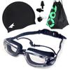 Set de Gafas de Natación Gafas de Natación para Adultos Impermeables y Antivaho Gafas de Natación de Alta Definición Equipo de Natación Gorro de Natación de Silicona Se Puede Enviar en Nombre de