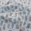 Cachecol Crepe Gaze Dupla Tecido Estampado Urso Roupa de Bebê Pacote Tecido para Roupa de Casa