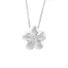 Colar Flor Fosca em Prata de Lei S925 Cor Prata Liso Simples Artístico Doce Temperamento Luxo Leve Exquisito Corrente para Clavícula 1467G