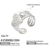 Mili Versátil Flor Noble Incrustada Circonio Acero Inoxidable Resistente al Color Moda de Gama Alta Conjunto de Anillos de Joyería para Mujeres