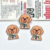 Desenho animado fofo acrílico patch pet acessórios para cães faça você mesmo grampo de cabelo broche emblema material de geladeira