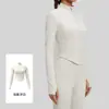 Novas Roupas de Yoga Femininas Outono Inverno Gola Alta Manga Longa Jaqueta Corrida Esportes Pilates Fitness Roupas Top