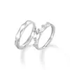 Anillo de Pareja Popular en Internet Mismo Estilo Simple Sentido de Alta Gama Anillo de Par Cuatro Garras Moda Versátil Diseño de Nicho Circonita Anillo Abierto