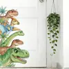 Adesivos de Parede de Dinossauro Fofo de Desenho Animado Novos Transfronteiriços para Decoração de Jardim de Infância e Quarto de Crianças, Pinturas Decorativas Autoadesivas Removíveis