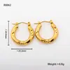 Pendientes al por mayor Transfronterizos Moda Europea y Americana Ol Acero de Titanio Grabado Geométrico Redondo Pendientes para Mujer Simples de Moda Pendientes de Lujo Accesibles