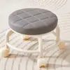 Taburete giratorio para el hogar con ruedas, taburete de almacenamiento, taburete de ajuste a la costura, taburete bajo giratorio para limpiar el suelo, taburete para ayudar a los niños a aprender a caminar
