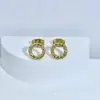 Novos Brincos de Ouro com Zircônia em Formato de Floco de Neve, Estilo Europeu e Americano para Mulheres, Brincos Pequenos de Bola de Ouro com Design de Flor em Formato de O
