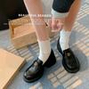 Zapatos de Cuero Gruesos y de Corte Profundo sin Rozaduras para Mujer, Mocasines Camelia de Piel de Vaca con Forro de Lana para Mujer, Otoño 2025