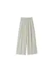 Pantalones Anchos de Encaje Fino Suave de Color Contrastante con Cintura Alta de Color Contrastante, Pantalones Sueltos Largos Hasta el Suelo, Pantalones Casuales de Verano para Caminar