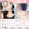 Pegatina de tatuaje de mariposa colorida, resistente al agua, para mujer, de larga duración, con dopamina, detección avanzada, brazo, clavícula, patrón pequeño y fresco.