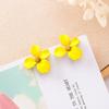 Pendientes de Plata S925 con Aguja Fresca, Pintura de Horneado Simple, Flor, Moda Distintiva, Combinan con Todo, Pétalo Irregular, Pendientes para Mujer
