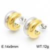 Aretes C bicolor dorados transfronterizos aretes de acero inoxidable aretes de acero de titanio de moda para ir al trabajo de 18k al por mayor