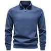 Moletom Masculino 2026 Novo Estilo Exterior com Gola Alta e Meio Zíper, Moletom Casual Masculino de Outono com Manga Raglan para Vendas Transfronteiriças