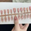 Uñas Postizas Rosa Champagne al por Mayor 30 Piezas Estilo Puro Deseo Uñas Postizas Degradadas Arte de Uñas Terminado Hecho a Mano Que Ilumina la Piel