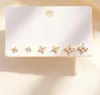Novedades de Verano: Delicados Pendientes de Circonita Microincrustada, Juego de Tres Pares, Frescos y Dulces, Pendientes Versátiles y Elegantes con Circonita Microincrustada