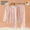 [Venta de Liquidación] Conjunto de Ropa Interior Térmica 100% Algodón para Niños de Otoño e Invierno para Estudiantes de Primaria y Bebés, Camiseta y Pantalones de Otoño e Invierno