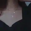 Colar de Lua e Estrela de Alta Qualidade para Mulheres, Estilo K-Pop Tendência, Celebridade da Internet, Corrente para Clavícula Simples e Versátil, Estilo Nicho Personalizado