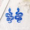 Acrílico impresso desenho animado glitter animal cobra cobra DIY chaveiro pingente acessórios para cabelo brincos acessórios