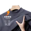 Camiseta Térmica Masculina de Manga Longa com Dupla Face Atacado Camada Base Outono e Inverno Cor Sólida Versátil Quente Gola Alta