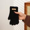 Moda Transfronteriza Guantes Largos de Visón Gruesos Cálidos de Punto Felpa Lindos para Niños y Niñas Color Caramelo Guantes para Actuación