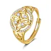 Anillo de joyería de dos tonos con circonita, superventas transfronterizo, diseño de nicho, versátil y elegante, sensación de alta gama, anillo y accesorio para la mano para mujer