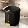 Papelera de estilo minimalista italiano para uso doméstico, papelera versátil con tapa abatible y pedal para sala de estar, dormitorio, baño y aseo