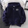 Casaco Espesso com Capuz para Crianças Cardigan Quente Estilo Coreano Versátil Estilo Ocidental Suéter Solto Top com Zíper Forrado com Lã