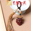 Pingente de Morango de Madeira de Sangue Yiming Xianyuan Joyberry de Madeira Fruta e Vegetal de Madeira Sólida Celular Tassel Colorido Trançado