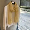 Bufanda de Textura Arrugada Estilo Coreano para Mujer, Chal Delgado de Punto para Primavera y Otoño, Atmósfera de Alta Gama, Bufanda de Seda para Vestir en Capas