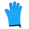 Luvas de Isolamento de Silicone de Cinco Dedos de Algodão com Logo Personalizado Luvas para Forno de Churrasco Doméstico Luvas Antiescaldantes em Forma de Coração