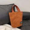 Pana Artística de Viaje Nuevo Estilo Bolso Cruzado de Pana para Mujer, Bolso de Teléfono de Moda Tendencia, Bolso Cubo de Mano, Bolso de Hombro Único