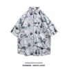 Nueva Ropa de Exterior de Principios de Primavera Estilo Retro Pintura al Óleo Estampado Integral Marca de Moda Nacional Estilo Perezoso Bf Camisa de Verano Pareja Top de Deseo Puro Moderno