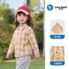 Camisa Xadrez Casual de Manga Comprida para Bebê Roupas Infantis para Meninos Top para Meninas Primavera e Outono Roupas Infantis Camisa Infantil