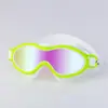 Gafas de Natación Infantiles de Marco Grande Impermeables Antivaho HD Coloridas Galvanizadas Grandes Infantiles Integradas Gafas de Natación para Surfear Gafas de Natación