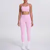 Conjunto de Yoga Ajustado Como una Nube Sexy Espalda Conjunto de Sujetador Deportivo Cintura Alta Levantamiento de Glúteos con Bolsillos Ropa para Correr Fitness para Mujeres