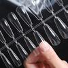 Alongamento de unha beleza de unha adesivos de unha adesivos de unha transparentes adesivos de meia unha sem costura ultrafinos especial para salão de unhas adesivos de unha atacado