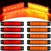 Paquete de 10 luces de posición laterales rojas y amarillas de 6 LED de 3.8 pulgadas, adecuadas para camiones, casas rodantes y otros vehículos