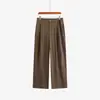 Pantalones de pierna ancha hasta el suelo con caída, cintura alta, para mujer talla grande, otoño 2026, holgados, casual, que cubren la cadera, rectos, para mujer talla grande NK1590