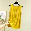En stock Venta al por mayor Chaleco de Modal con Pliegues de Pinza Verano Delgado Holgado Transpirable Chaleco para Mujer Puede Usarse como Top sin Mangas