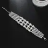 Europa y Estados Unidos cadena de garra de diamantes de imitación para joyería transfronteriza pulsera grande espectáculo de escenario de club nocturno pulsera ancha de ambiente de diamante B313