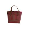 Bolso de mano tejido de plástico de moda, bolso de brazo tejido de PP, libro rojo con bolsa tejida decorativa DIY lavable