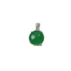 Pingente Redondo Cabochão de Calcedônia Verde Claro Tipo Gelo para Mulheres, Cravejado com Pedra Preciosa de Ágata Cor de Jade Verde Imperial, Novo Estilo Chinês
