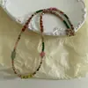 Colar de Coração com Contas Feito à Mão para Mulheres, Design de Nicho, Elegante Retro de Alta Qualidade, Acessórios Versáteis de Corrente para Clavícula