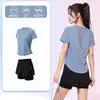 Camiseta deportiva transpirable de secado rápido de manga corta para correr al aire libre para mujer, top profesional para entrenamiento de Pilates y yoga