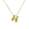Amazon Venta Caliente 18k Latón Esmalte Globo Burbuja Lindo Gordito 26 Letras Inglesas Colgante Collar