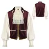 Jaqueta estilo europeu e americano, gola alta retrô, traje de performance da corte medieval, conjunto de colete renascentista, peça externa multicolorida transfronteiriça