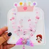 Collar de Princesa de Hielo y Nieve para Niños, Pulsera de Cuentas, Pendientes de Clip, Anillo, Juego para Niña Pequeña, Niña, Estudiante de Primaria, Juguete, Regalo