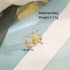 Anillo Ajustable Cruzado Europeo y Americano Estrella de Mar con Abridor de Conchas Set de Anillos Personalizado Vacaciones Oceánicas Anillo para Damas
