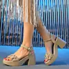Sandalias Casuales de Moda Super Hada con Tacón Alto para Mujer Verano 2025 Nuevas Romanas de Cuña Antideslizantes para Uso en Exteriores que Aumentan la Altura