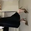 Nuevos Sandalias de Tacón Alto Stiletto de Punta Fina de Alta Gama Exquisitos para Mujer, Sexy y Elegantes, con Espalda Abierta, Florales y Peep-Toe